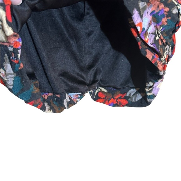 ZARA Floral And Black Print Mini Skirt Ruched Sides Women’s Size Small - Picture 6 of 10